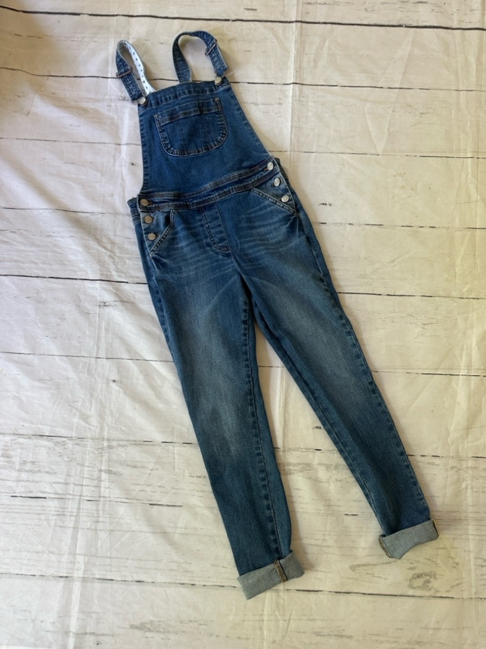 Mini Boden tapered Indigo Blue Denim Overalls size 11-12
